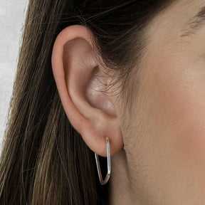 Brinco de Argola Quadrada em Prata 925 - Galeria