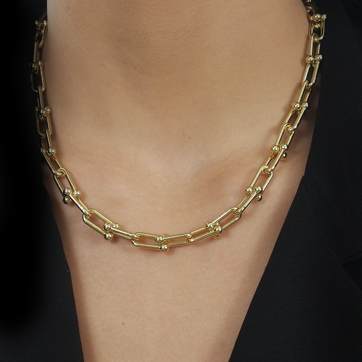 Chocker Aurum  Dourado Corrente Elos Largos