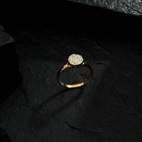 Anel Sirius Colmeia Cravejado de Zircônia