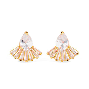 Brinco Sirius Dourado Gota e 8 Pedras de Zircônia