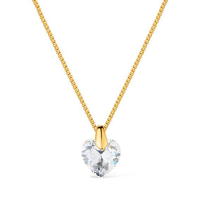 Colar Passion Dourado de Coração em Cristal