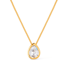 Colar Sirius Dourado de Gota em Zircônia