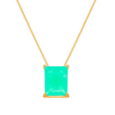 Colar Aurora Dourado de Pedra Retangular Tiffany